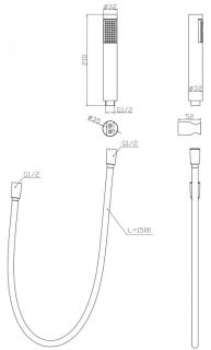 Душевая лейка BelBagno Uno хром UNO-DFS-CRM